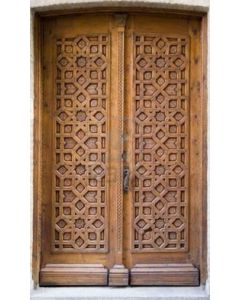 Luxury Moroccan Hand-Carved Double Wood Door
