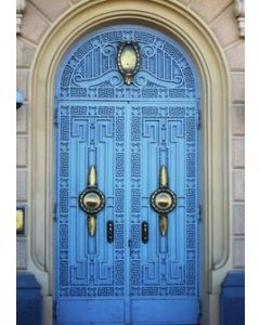 Traditional Moroccan Arched Wood Door - High-Quality & Handcrafted