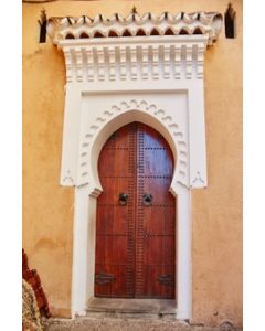 Elegant Moroccan Arched Wood Door | High-end Craftsmanship