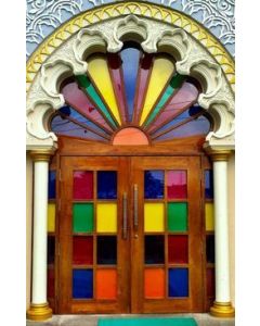 Luxurious Moroccan Arched Wood Door | Premium Quality Wood & Glass