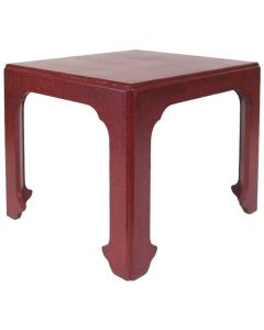 Handcrafted Dark Red Wood Table with Intricate Detailing