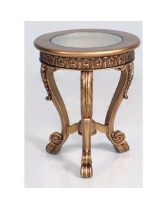 Moroccan-Inspired Handcrafted Wood Table with Glass Top