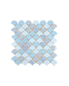 Blue Glazed Moroccan Fish Scales Tiles for Walls & Floors