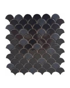 Moroccan Fish Scales Grease Black Tiles