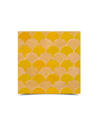 Moroccan Mosaic Tiles Yellow & Beige - Handcrafted Glazed Finish