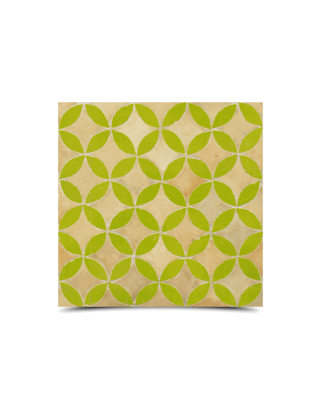 Exquisite Moroccan Green & Beige Mosaic Tiles - Handmade Geometric Floral Design