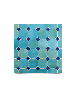 Moroccan Blue Mosaic Pattern Tiles | Handmade Glazed Design