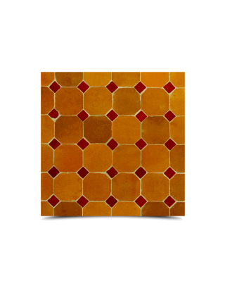 Moroccan Mosaic Orange & Red Handmade Tile - Heritage Charm