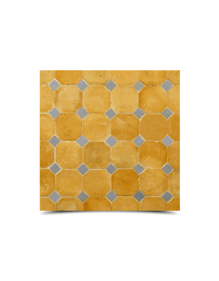 Moroccan Mosaic Pattern Blue Beige Tiles - Handmade Earthy Design