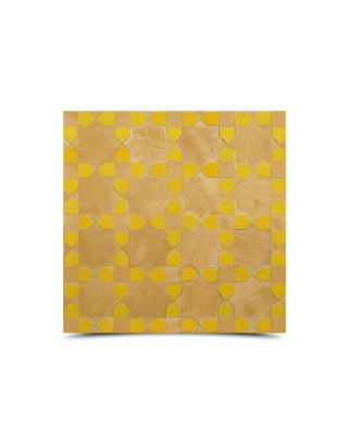 Moroccan Mosaic Beige & Yellow Tile Pattern - Elegant & Durable
