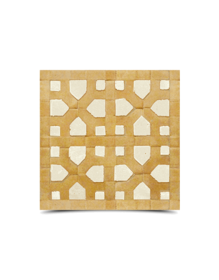 Moroccan Mosaic Tiles - White & Beige Geometric Pattern