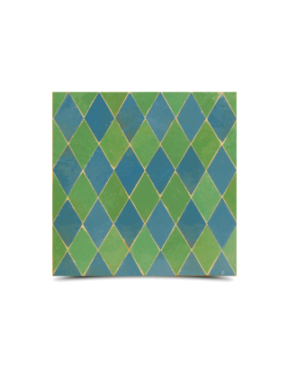 Moroccan Green & Blue Mosaic Tile - Handmade Design