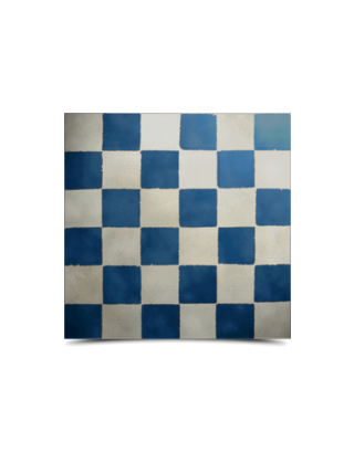 Moroccan Mosaic Pattern White & Blue Tiles - Handcrafted Elegance