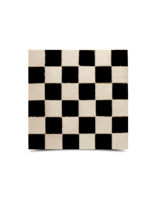 Elegant Moroccan Mosaic Pattern Black & White Tiles