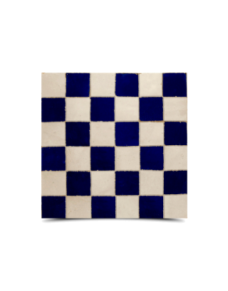 Moroccan Mosaic Pattern White & Navy Blue Tiles