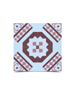 Moroccan Pink & Purple Cement Tiles - Squares & Ogee Arches