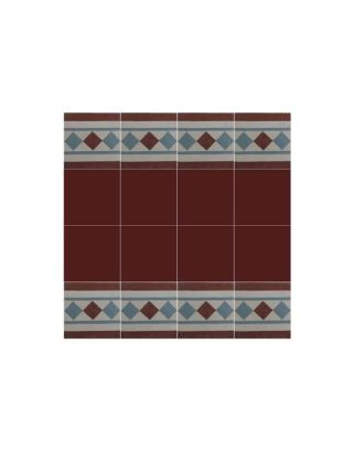 Moroccan Brown & Blue Cement Tiles Border – High-Quality Design