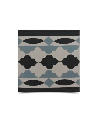Moroccan Cement Border Tiles - Gray, White & Black Pattern