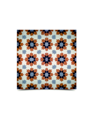 Moroccan Geometric Cement Tiles - Multi-Color Pattern