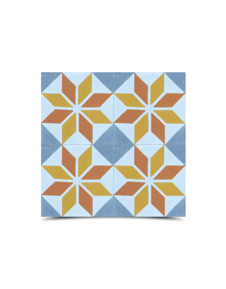 Moroccan Cheerful Colors Cement Tiles - 247, Water-Resistant