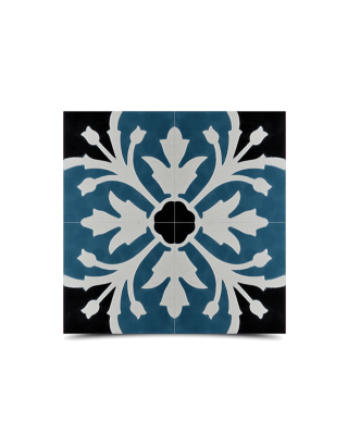 Moroccan Cement Pattern in Navy Blue & Black - Elegant and Durable Tiles