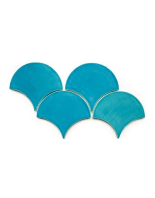 Large Caribbean Blue Fish Scale Tiles for Walls & Floors