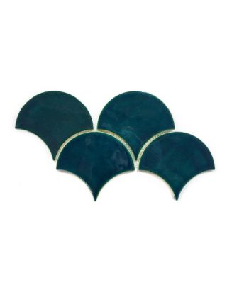"Bluegrass Large Moroccan Fish Scale Tiles – Handmade Glossy Finish"