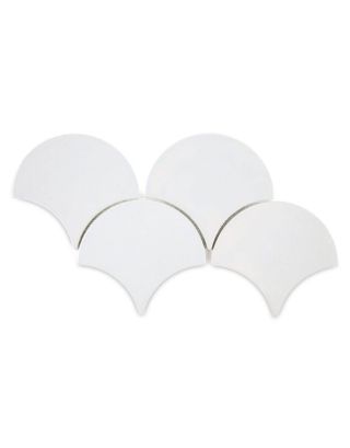 Handcrafted Large Moroccan Fish Scales in Parchment White - Premium Glazed Tiles