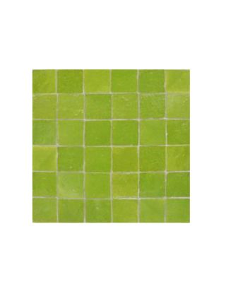 Vibrant Lime Green Glazed Moroccan Mosaic Tiles - 6x6 Size
