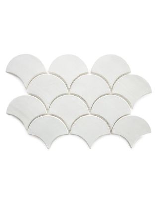 Moroccan Fish Scale Tiles in Parchment White - Premium Ocean-Inspired Tiles