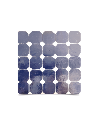 Moroccan Blue Mosaic Tiles - Elegant Navy and White Pattern