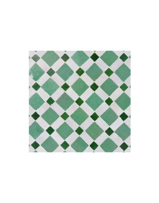 Moroccan Green Mosaic Tiles - Authentic Geometric Design