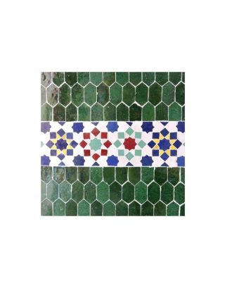 Moroccan Mosaic Pattern Multi-Colors Tile - Glazed Finish
