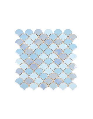 Blue Glazed Moroccan Fish Scales Tiles for Walls & Floors