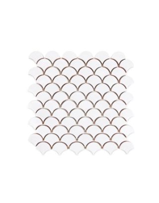 Moroccan White Fish Scale Tiles - Glossy or Matte Finish