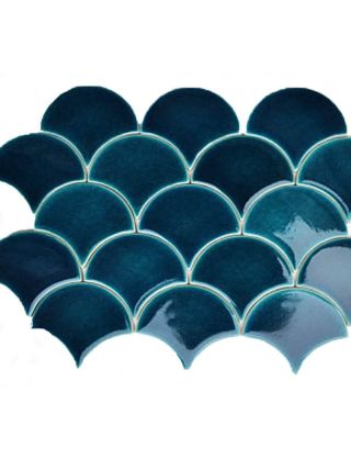 Moroccan Fish Scale Tiles - Sacramento Green | Durable Fish Scale Pattern | Indoor & Outdoor Use