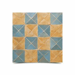Moroccan Blue & Beige Mosaic Tiles - Small Triangles Medium Squares