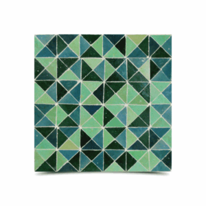 Chic Green Moroccan Mosaic Tiles - Handmade Cubic Design