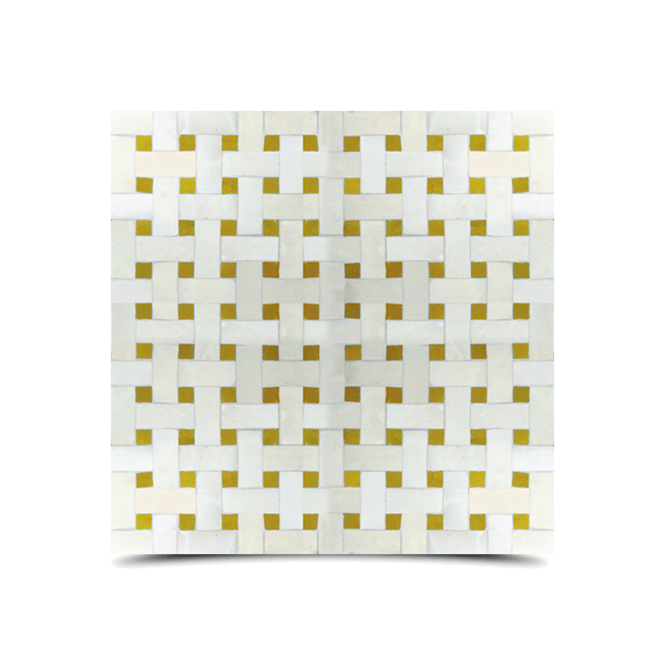 Moroccan Mosaic Beige & White Tile - 12-inch