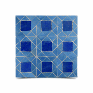 "Blue Moroccan Mosaic Tiles | Small Triangles & Navy Squares"