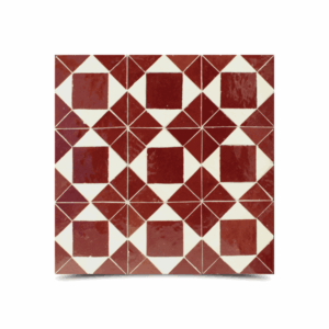 Moroccan Red & White Mosaic Tiles - Small Triangles & Squares