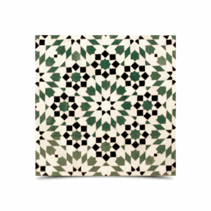Moroccan Green Mosaic Tiles - Intricate Stars & Floral Design