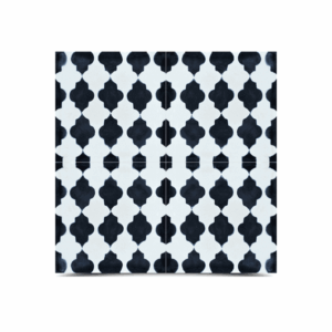 Moroccan Cement Tile Patterns in Black and White - Durable Indoor & Outdoor Tiles