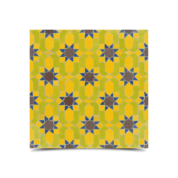 Moroccan Yellow Mosaic Tile - Vibrant Pattern for Indoor/Outdoor