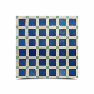 Moroccan Mosaic Pattern Blue Colors - Handcrafted Geometric Tiles