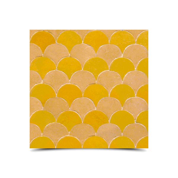 Moroccan Mosaic Tiles Yellow & Beige - Handcrafted Glazed Finish