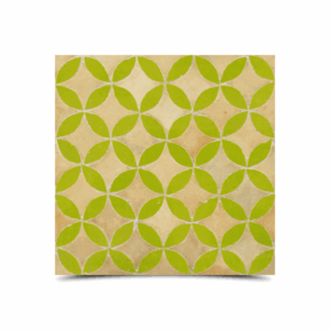 Exquisite Moroccan Green & Beige Mosaic Tiles - Handmade Geometric Floral Design