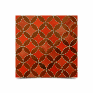 Moroccan Brown & Red Mosaic Tiles - Geometric & Floral Design