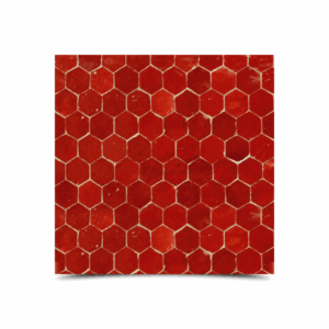 Captivating Red Moroccan Mosaic Tiles - Handcrafted Hexagons