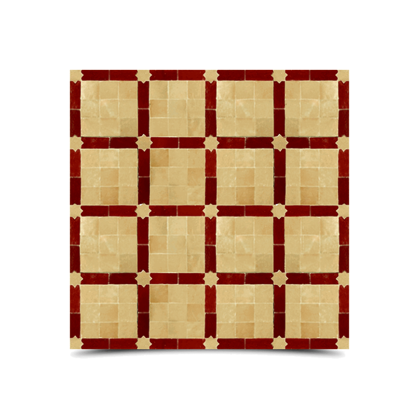 Captivating Moroccan Mosaic Red & Beige Tiles – 168
